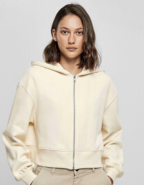 Ladies Short Oversized Zip Jacket