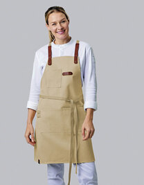Latzschürze Canvas mit Zier-Label