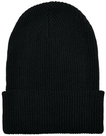 Recycled Yarn Ribbed Knit Beanie (Hover)