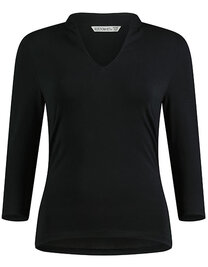 Regular Fit Mandarin Collar Top 3/4 Sleeve (Hover)