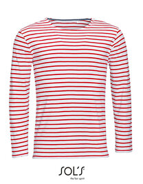 Men´s Long Sleeve Striped T-Shirt Marine (Hover)