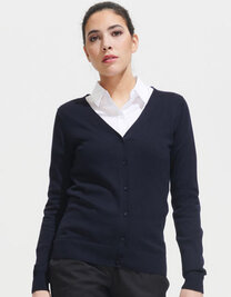 Women´s Golden V-Neck Knitted Cardigan