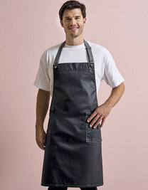 District Waxed Look Denim Bib Apron