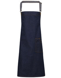 District Waxed Look Denim Bib Apron (Hover)