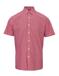 Men´s Microcheck (Gingham) Short Sleeve Cotton Shirt (Hover)