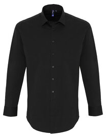 Men´s Stretch Fit Poplin Long Sleeve Cotton Shirt (Hover)
