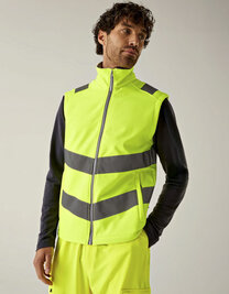 Hi-Vis Pro Contract Ablaze Softshell Bodywarmer