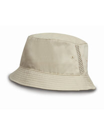 Deluxe Washed Cotton Bucket Hat With Side Mesh Panels (Hover)