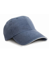 Washed Fine Line Cotton Cap With Sandwich Peak (Hover)