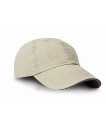 Washed Fine Line Cotton Cap With Sandwich Peak (Hover)