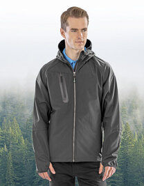 3-Layer Recycled Printable Hooded Casual Softshell Jacket