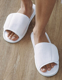 Open Toe Slipper With Hook And Loop Fastening