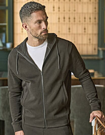 Ribbed Interlock Hooded Full Zip