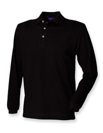 Long Sleeved Cotton Piqué Polo Shirt (Hover)