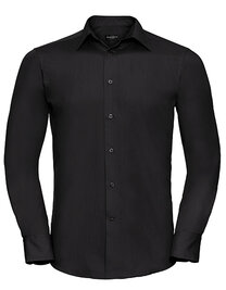Men's Long Sleeve Tailored Polycotton Poplin Shirt (Hover)