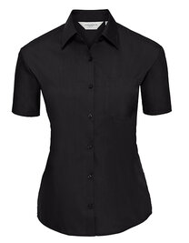 Ladies' Short Sleeve Classic Polycotton Poplin Shirt (Hover)