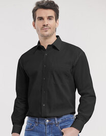 Men's Long Sleeve Classic Pure Cotton Poplin Shirt