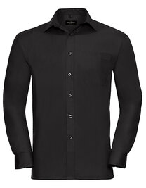 Men's Long Sleeve Classic Pure Cotton Poplin Shirt (Hover)