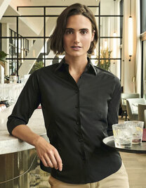 Ladies' Long Sleeve Classic Pure Cotton Poplin Shirt