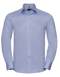 Men's Long Sleeve Tailored Herringbone Shirt (Hover)