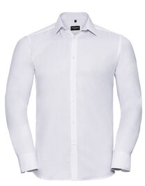 Men's Long Sleeve Tailored Herringbone Shirt (Hover)