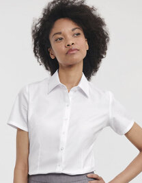 Ladies' Short Sleeve Tailored Herringbone Shirt