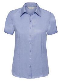 Ladies' Short Sleeve Tailored Herringbone Shirt (Hover)