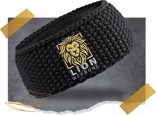 Stirnbänder mit personalisierter Stickerei von Lion Werbe GmbH, ideal für Sport und Freizeit